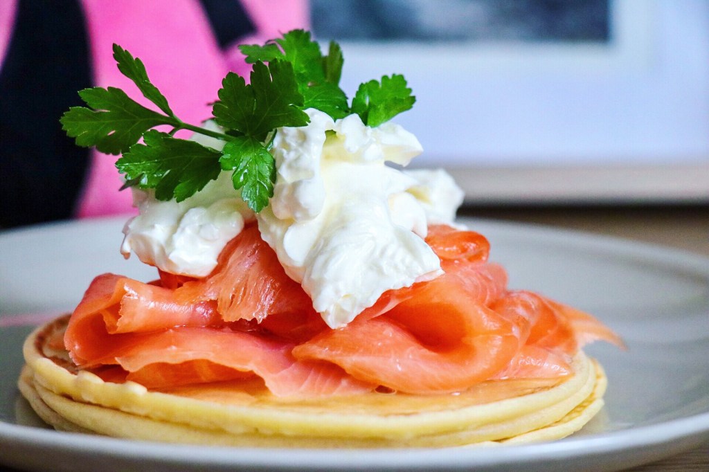 Salmon Pancake Brunch ~ Fluffy Pancake Recipe and Thinner Pancake&nbsp;Recipe